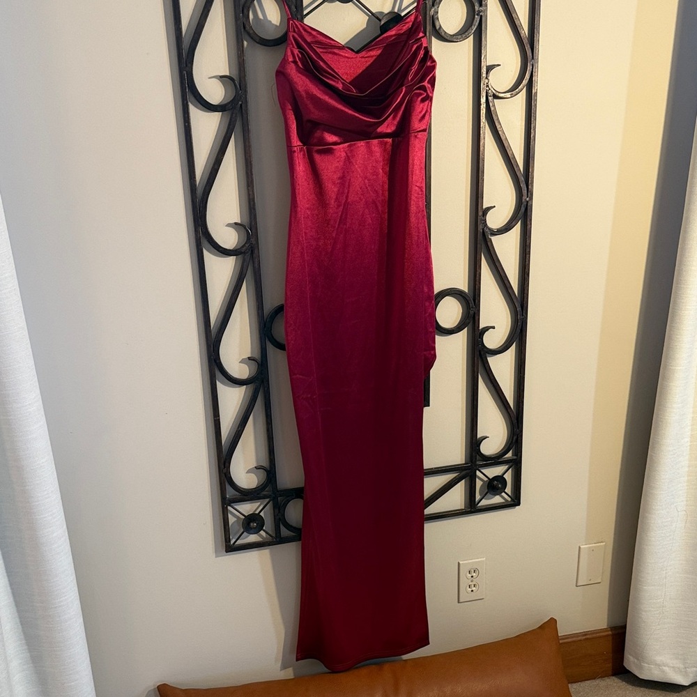 Elegant Red Satin Gown